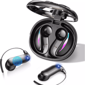 X56 AI Translation OWS Open-Ear Earbuds – Bluetooth 6.0 Digital Display, Permanent Real-Time Translator, Sport Hook Design, 8H Battery Life (Black/White/Blue)